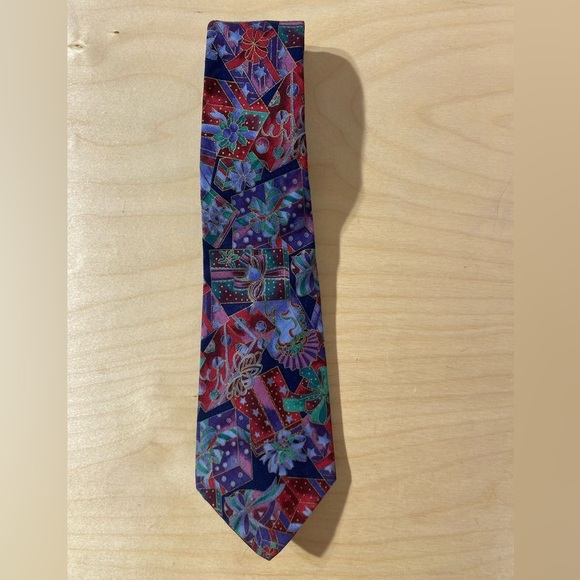 Hand Crafted Other - Colorful Christmas Patterned Men's Tie (NH)